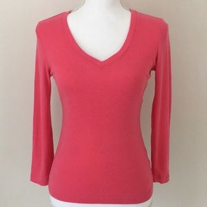 Club Monaco cotton v neck 3/4 sleeve shirt